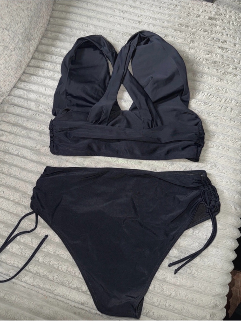 Classic Black Halter High-Waist Bikini Set - Picture 6 of 7